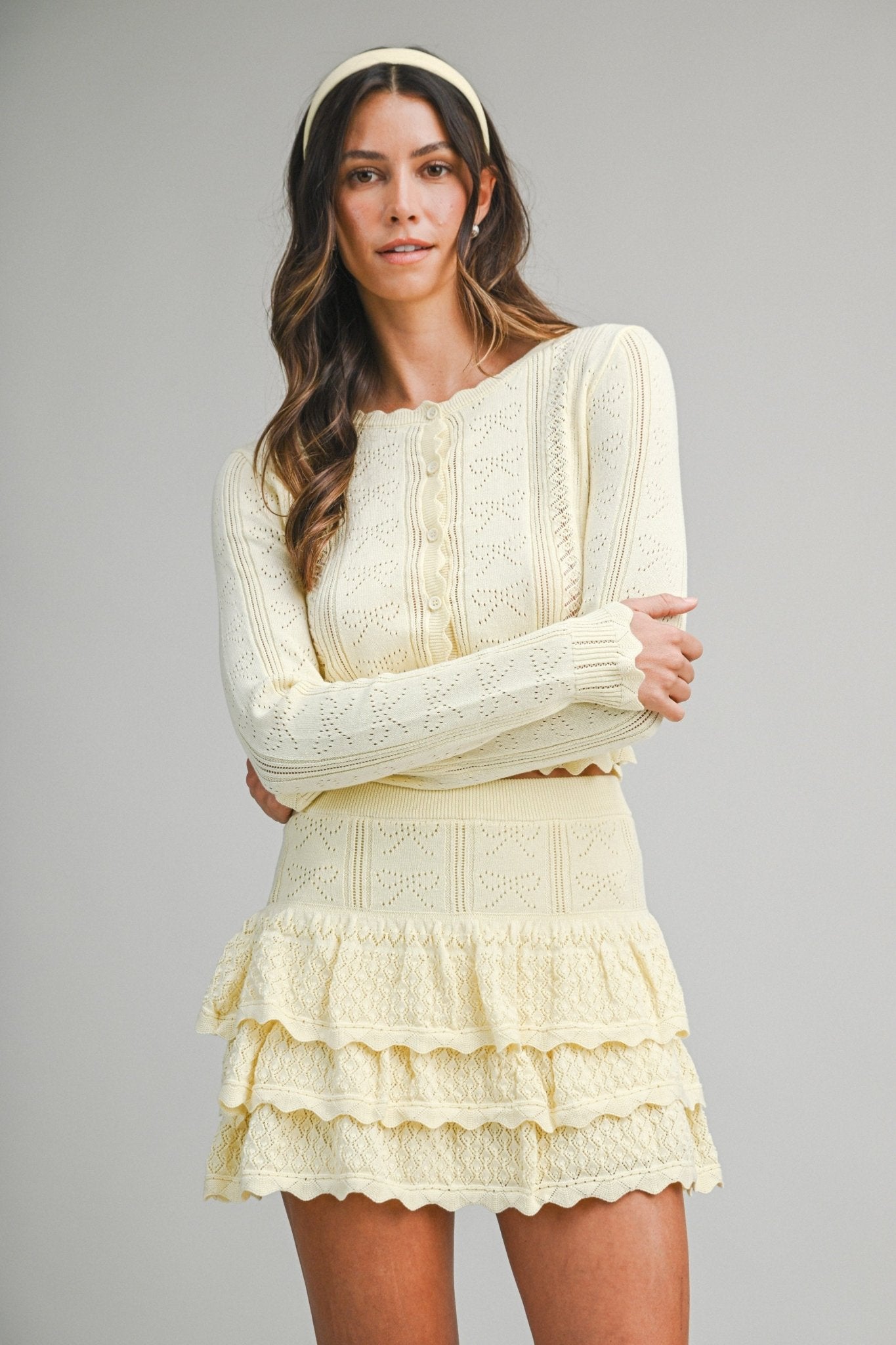 Bow Pointelle Ruffle Skirt - Polkadots & Moonbeams LAPolkadots & MoonbeamsBUTTERSBow Pointelle Ruffle Skirt