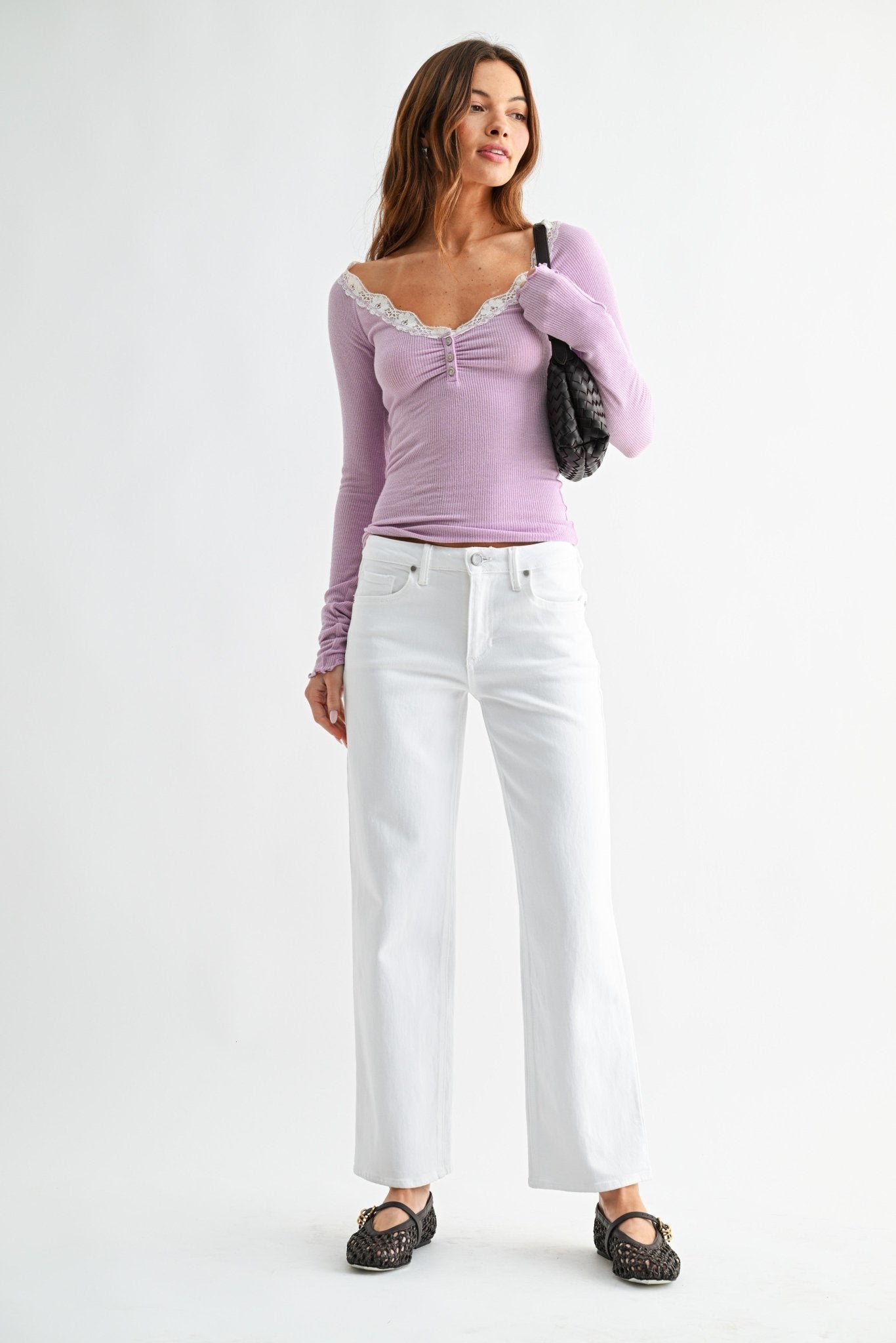 BP495J Stretchy Straight - Polkadots & Moonbeams LAJust Black DenimWhite25BP495J Stretchy Straight