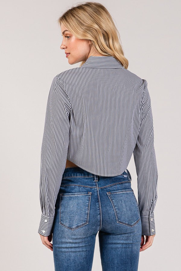Bengal Stripe Cropped Dress Shirt