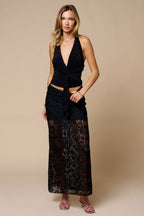 Sheer Lace Maxi Skirt