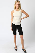 Malibu Ribbed Fitted Scoop Neck Tank Top