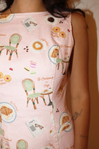 Cafe Stretch Denim Mini - Polkadots & Moonbeams LABailey RosePinkXSCafe Stretch Denim Mini