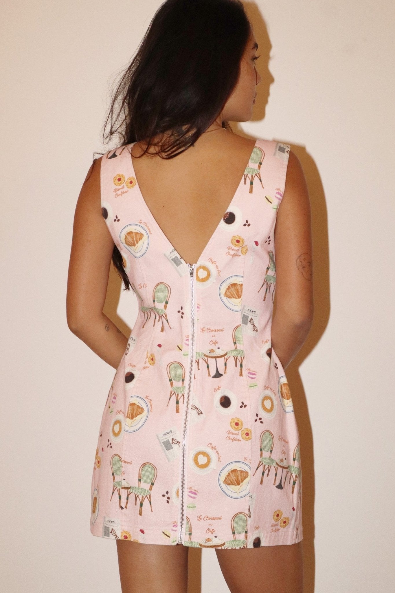 Cafe Stretch Denim Mini - Polkadots & Moonbeams LABailey RosePinkXSCafe Stretch Denim Mini
