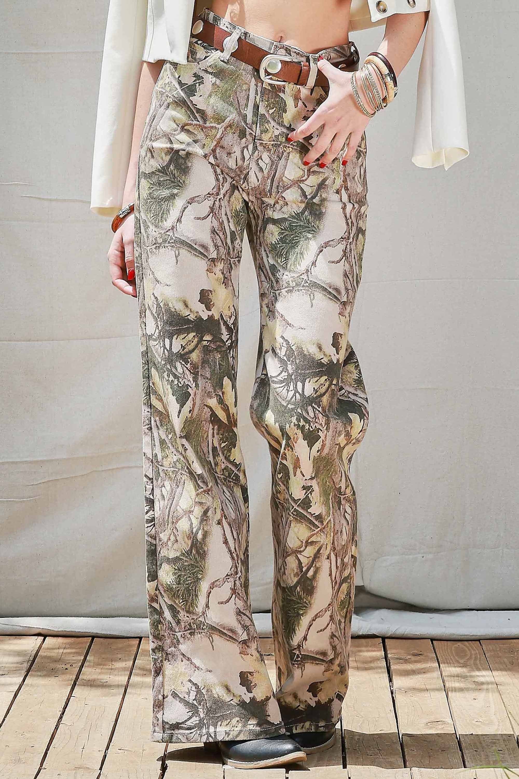 【mnem】Camo wide denim pants Viatabuna Wide Leg Camo Jeans for Women Baggy Star Print