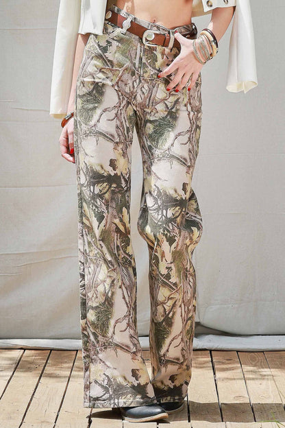 Camo Wide Leg Jeans