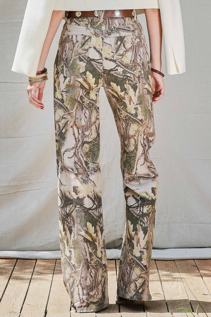 Camo Wide Leg Jeans