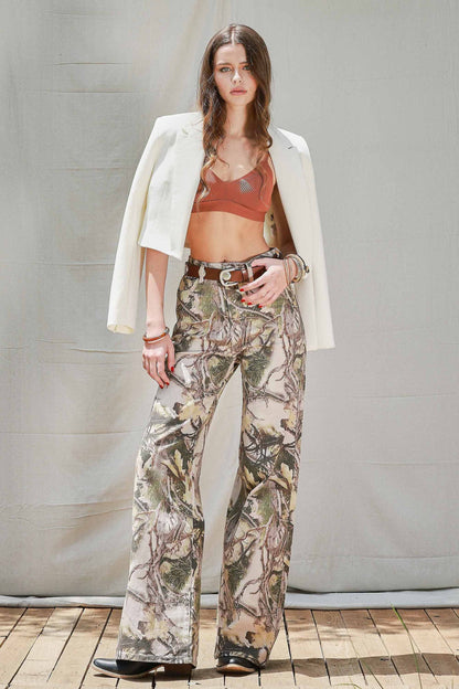 Camo Wide Leg Jeans