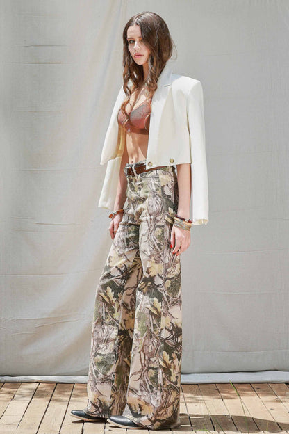 Camo Wide Leg Jeans