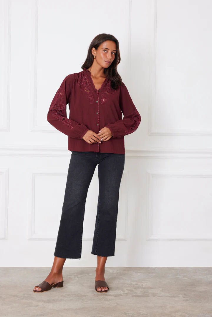Camilla Blouse - Polkadots & Moonbeams LAPaneroscranberryXSCamilla Blouse