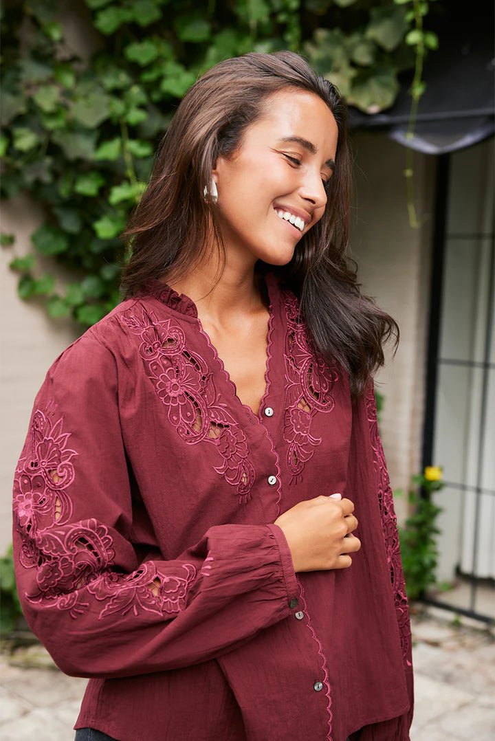 Camilla Blouse - Polkadots & Moonbeams LAPaneroscranberryXSCamilla Blouse