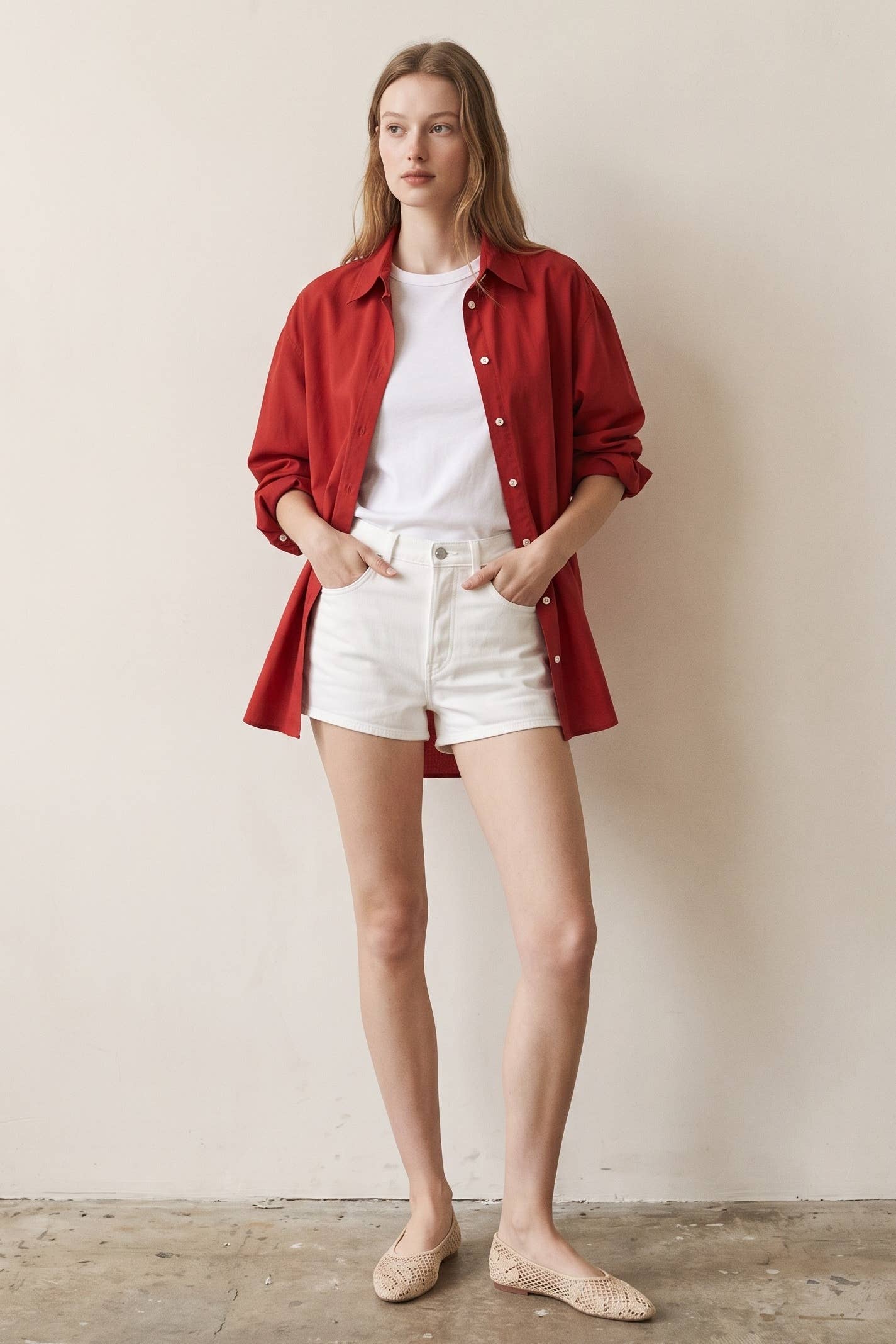 Cotton Oversized Button Up Shirt
