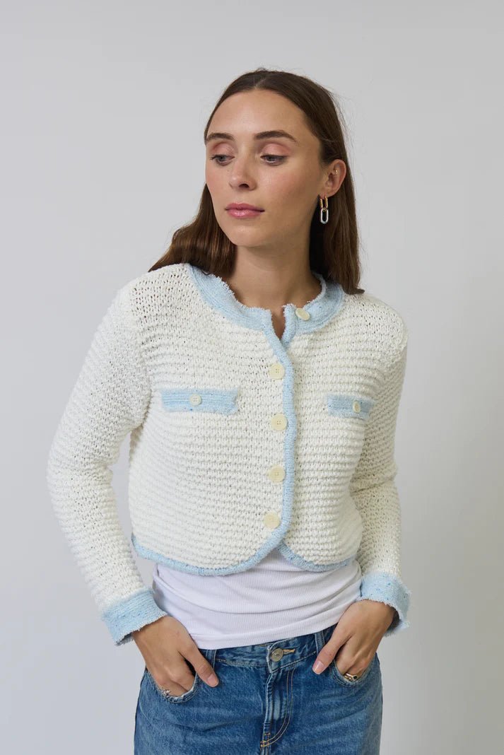 Celeste Tuck Stitch Cardigan - Polkadots & Moonbeams LACentral Park WestXSCeleste Tuck Stitch Cardigan