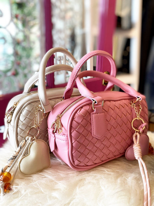Charm Woven Bowler Mini Bags - Polkadots & Moonbeams LAPolkadots & MoonbeamsBlackCharm Woven Bowler Mini Bags