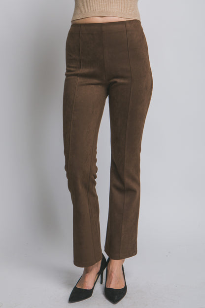 Faux Suede Flare Pants