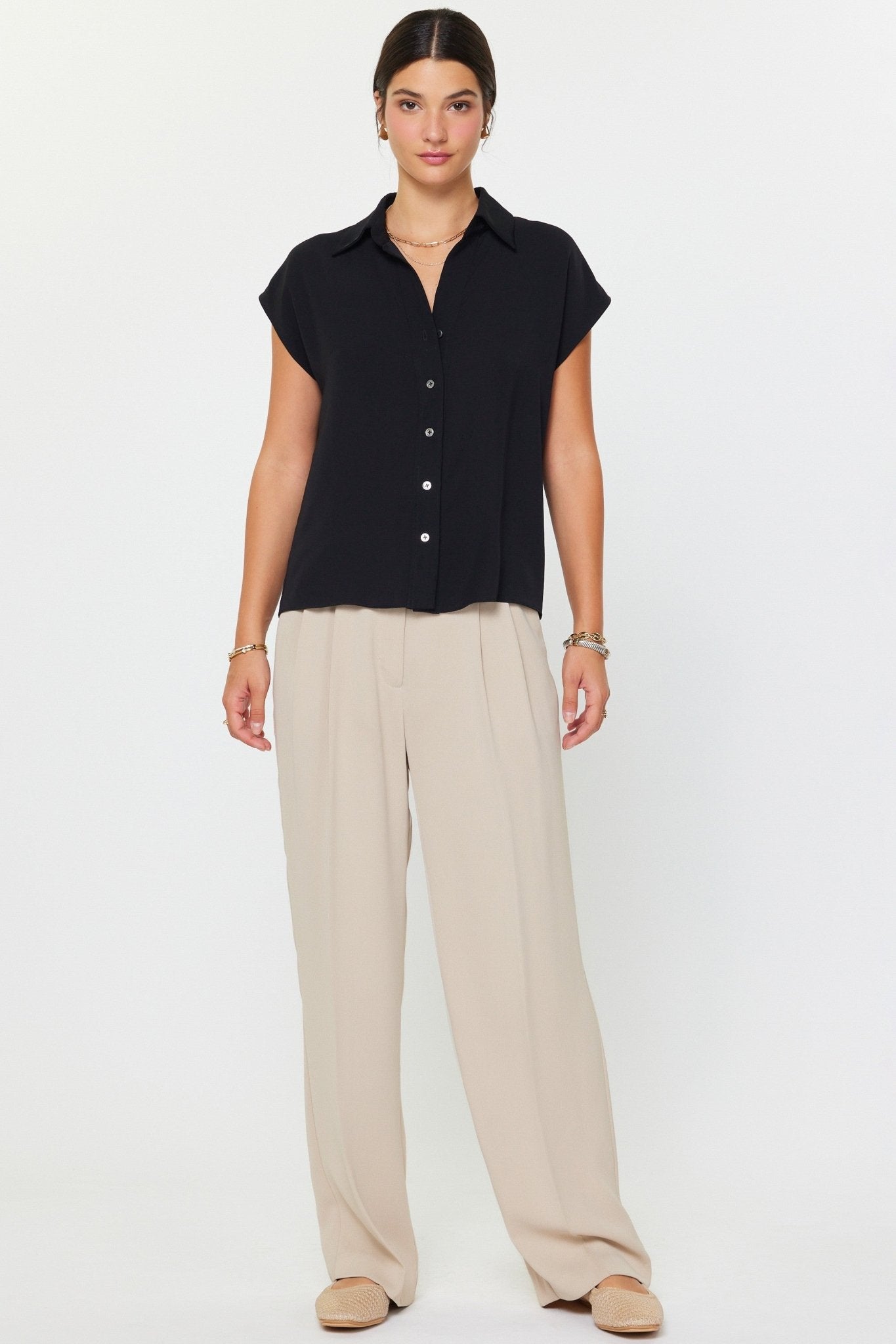 Classic Cap Sleeve Top - Polkadots & Moonbeams LAPolkadots & MoonbeamsBlackXSClassic Cap Sleeve Top