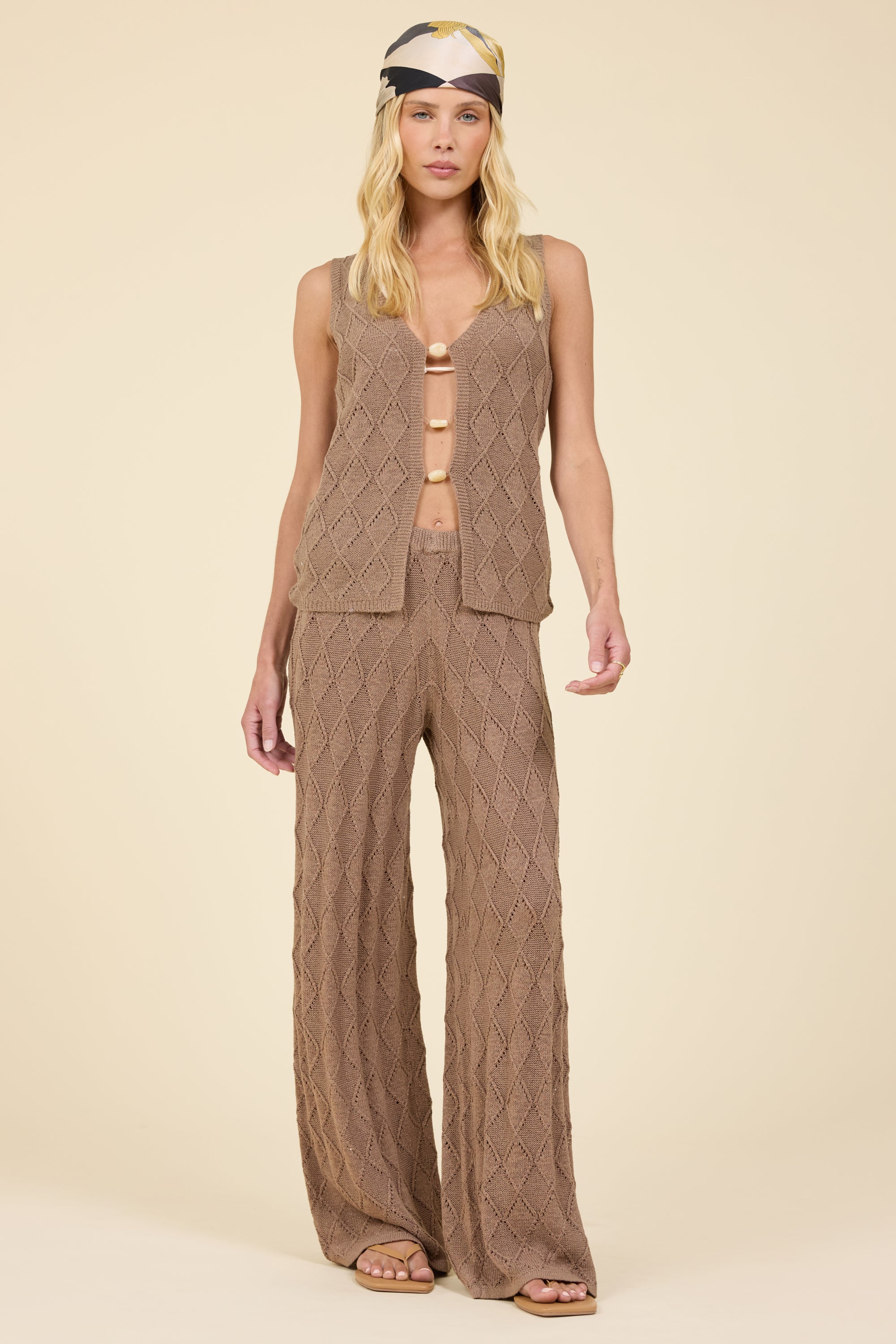 Cocoa Diamond Knit Tank