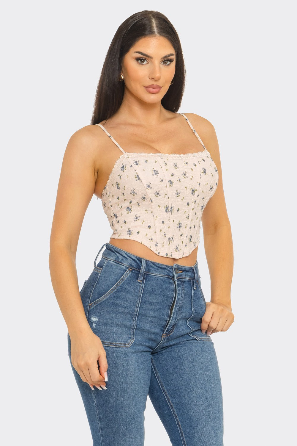 Floral Crop Corset