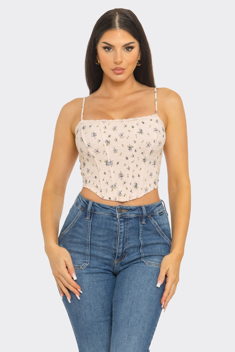 Floral Crop Corset