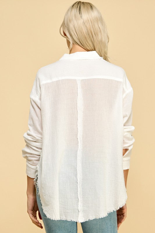 Crinkle Button Down