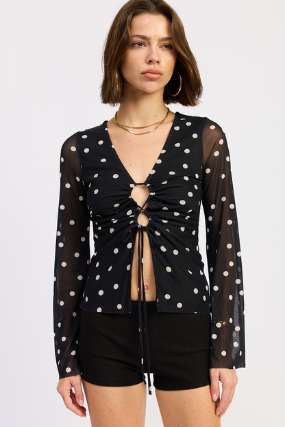 Criss Cross Polkadots Top