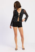 Criss Cross Polkadots Top - Polkadots & Moonbeams LAPolkadots & MoonbeamsBLACK/WHITESCriss Cross Polkadots Top