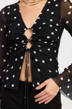 Criss Cross Polkadots Top - Polkadots & Moonbeams LAPolkadots & MoonbeamsBLACK/WHITESCriss Cross Polkadots Top