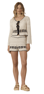 Crochet Floral Tie Front - Polkadots & Moonbeams LAPolkadots & Moonbeams LABLACK/WHITESCrochet Floral Tie Front