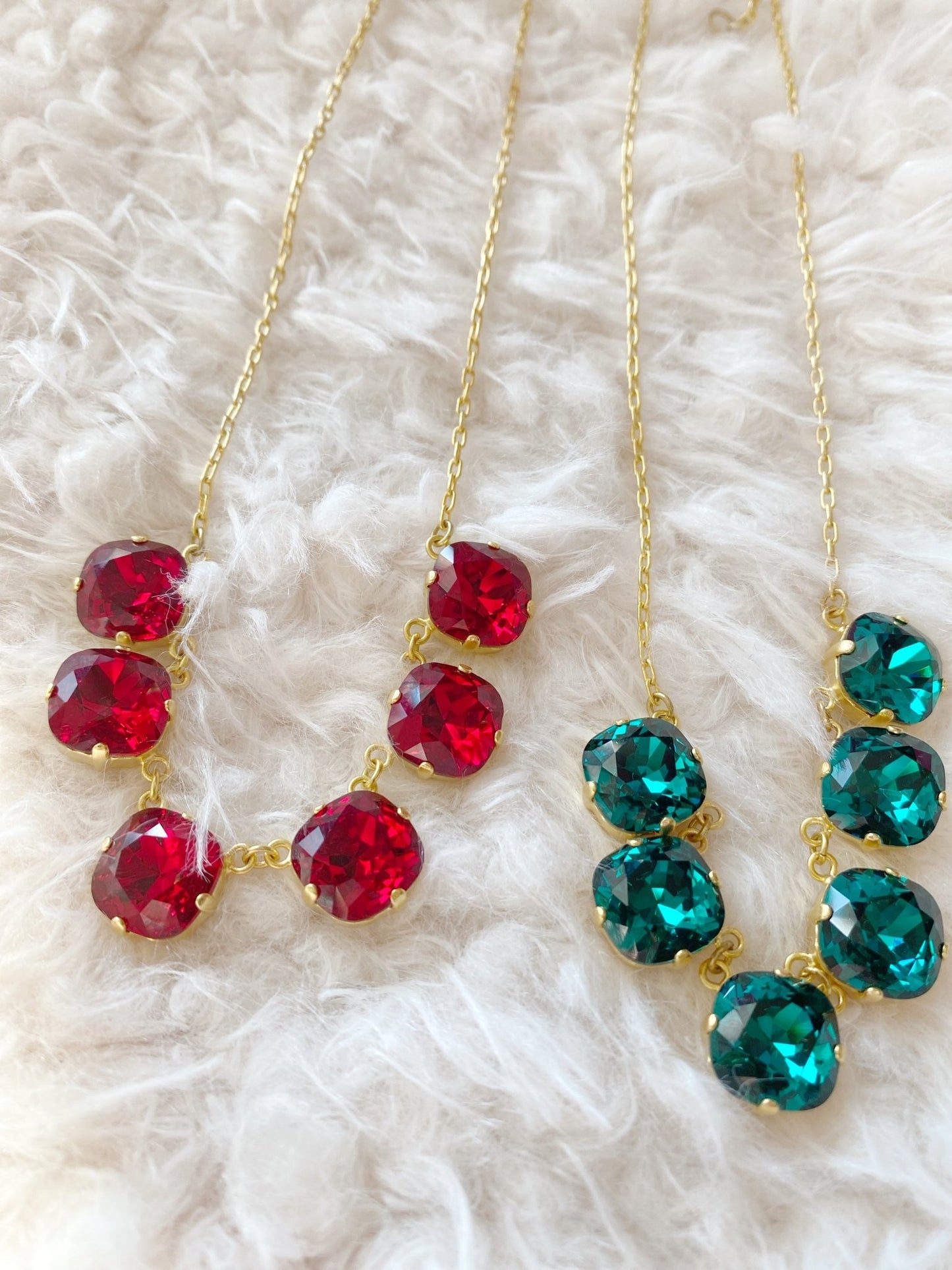 Crystal Dangle Necklace - Polkadots & Moonbeams LALa Vie ParisienneREDCrystal Dangle Necklace