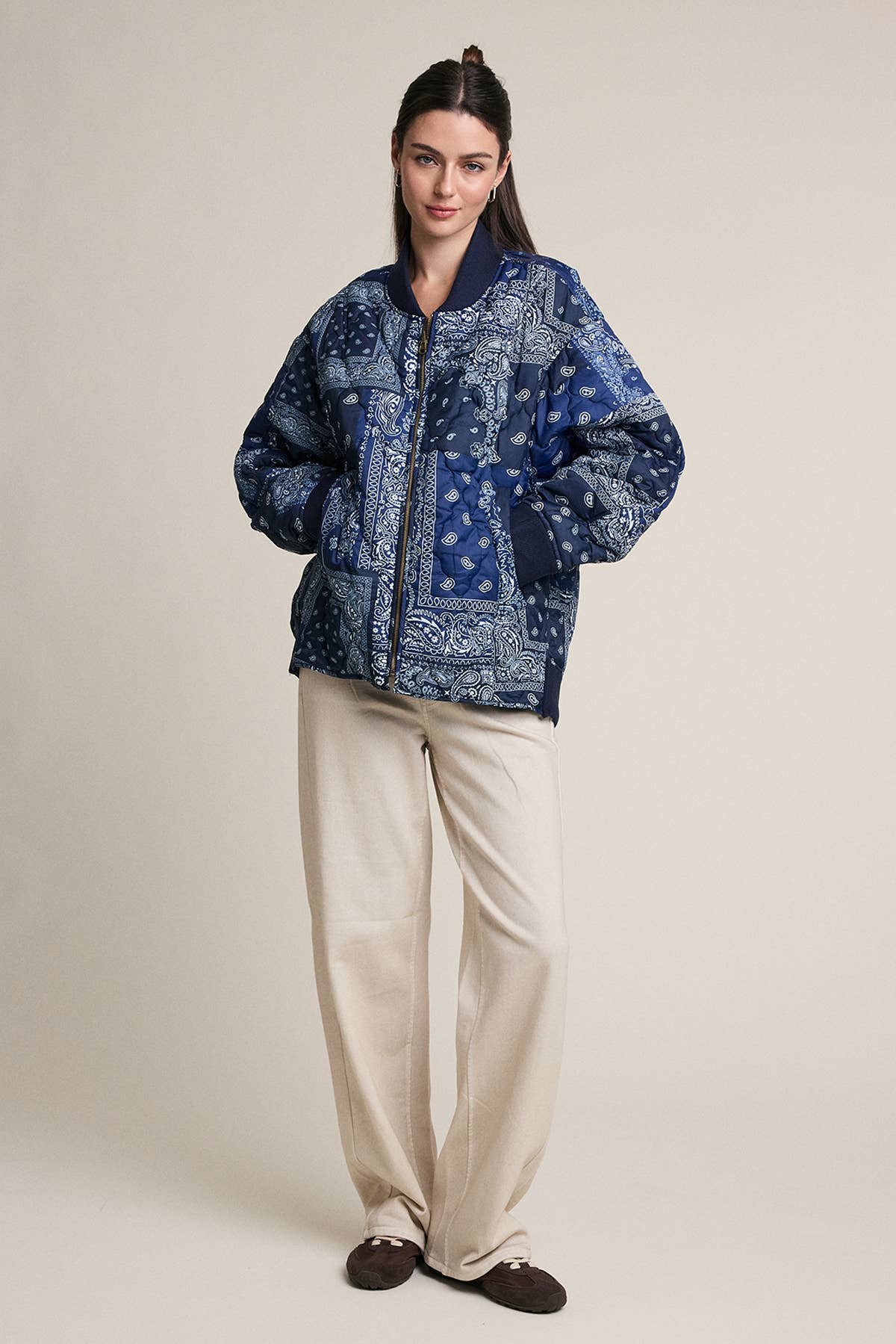 Paisley Bandana Quilted Bomber