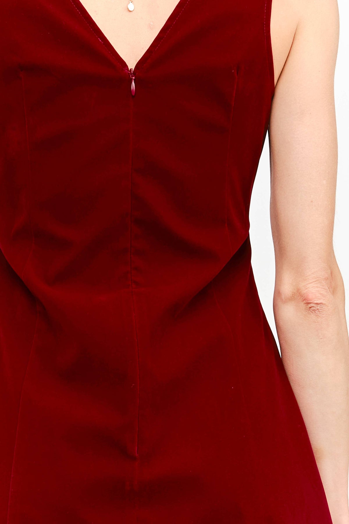 Carmine Red Velvet Dress
