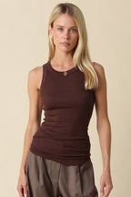Malibu Ribbed Fitted Scoop Neck Tank Top