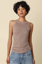 Malibu Ribbed Fitted Scoop Neck Tank Top