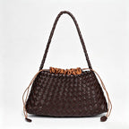 Woven Drawstring Shoulder Bag