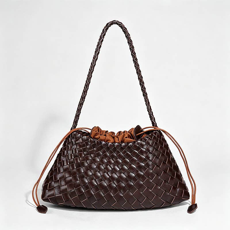Woven Drawstring Shoulder Bag