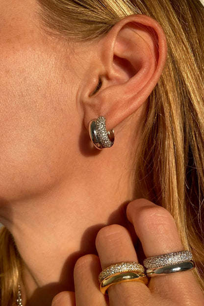 Double Donut Huggie Earrings