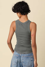 Malibu Ribbed Fitted Scoop Neck Tank Top