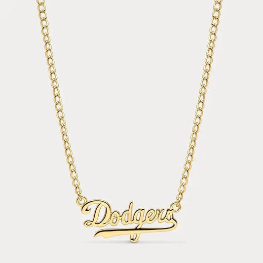 Dodgers Nameplate Necklace - Polkadots & Moonbeams LALuv AJGOLDDodgers Nameplate Necklace