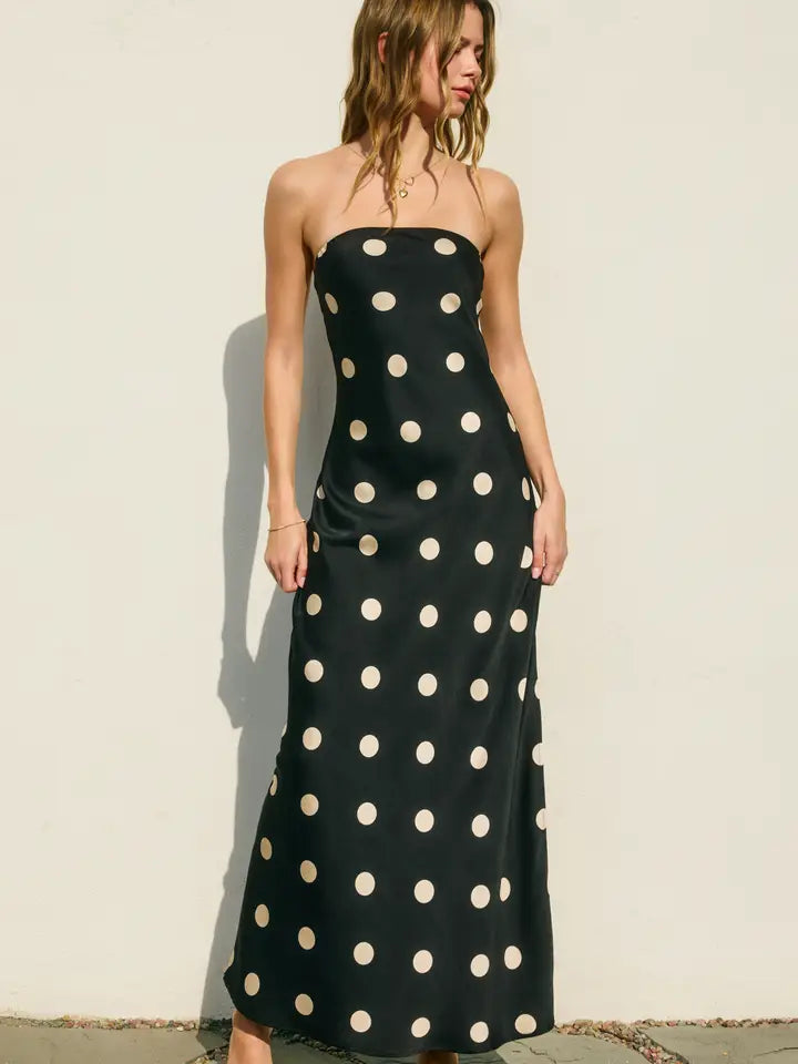 PRE-ORDER Polkadots Strapless Maxi