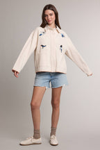 Bird Embroidery Utility Jacket