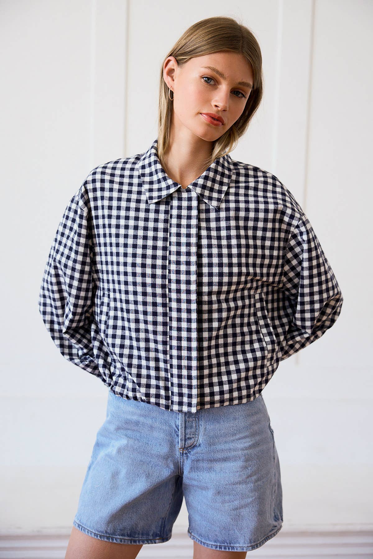 Gingham Zip Jacket - RJ1136