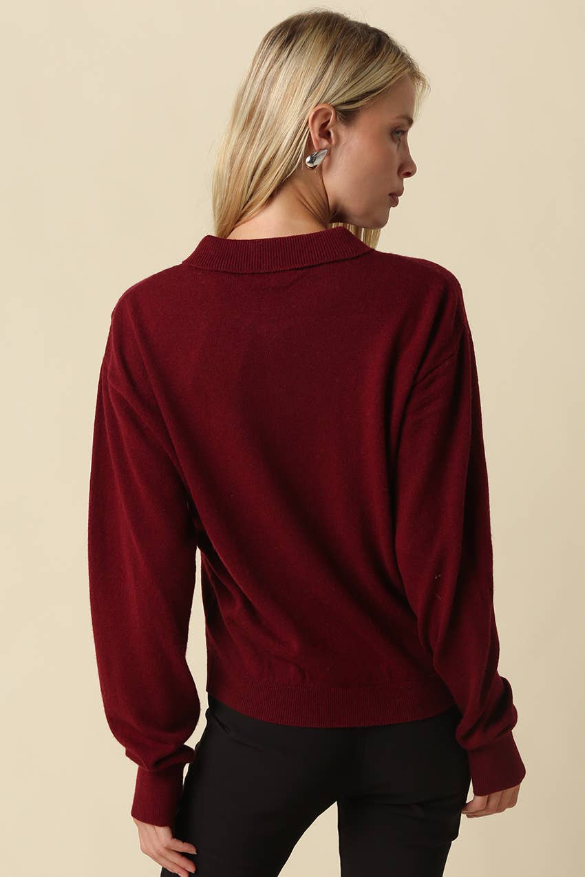 Nancy Long Sleeve Polo Sweater