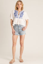 Embroidered Boho Top - Polkadots & Moonbeams LAPolkadots & MoonbeamsSEmbroidered Boho Top