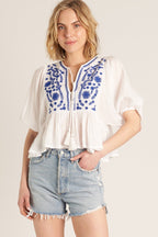 Embroidered Boho Top - Polkadots & Moonbeams LAPolkadots & MoonbeamsSEmbroidered Boho Top