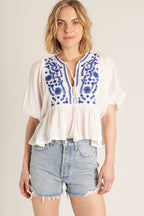 Embroidered Boho Top - Polkadots & Moonbeams LAPolkadots & MoonbeamsSEmbroidered Boho Top