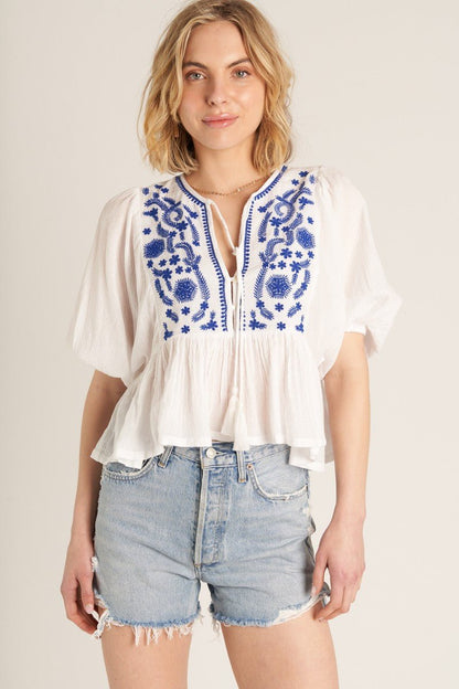 Embroidered Boho Top - Polkadots & Moonbeams LAPolkadots & MoonbeamsSEmbroidered Boho Top
