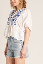 Embroidered Boho Top - Polkadots & Moonbeams LAPolkadots & MoonbeamsSEmbroidered Boho Top