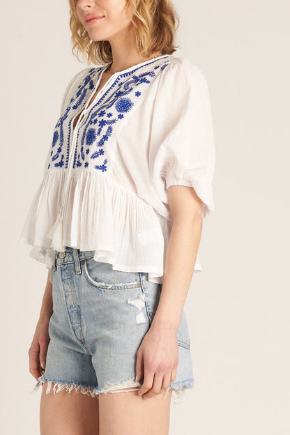 Embroidered Boho Top - Polkadots & Moonbeams LAPolkadots & MoonbeamsSEmbroidered Boho Top