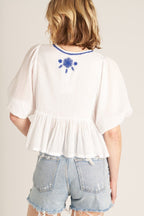 Embroidered Boho Top - Polkadots & Moonbeams LAPolkadots & MoonbeamsSEmbroidered Boho Top