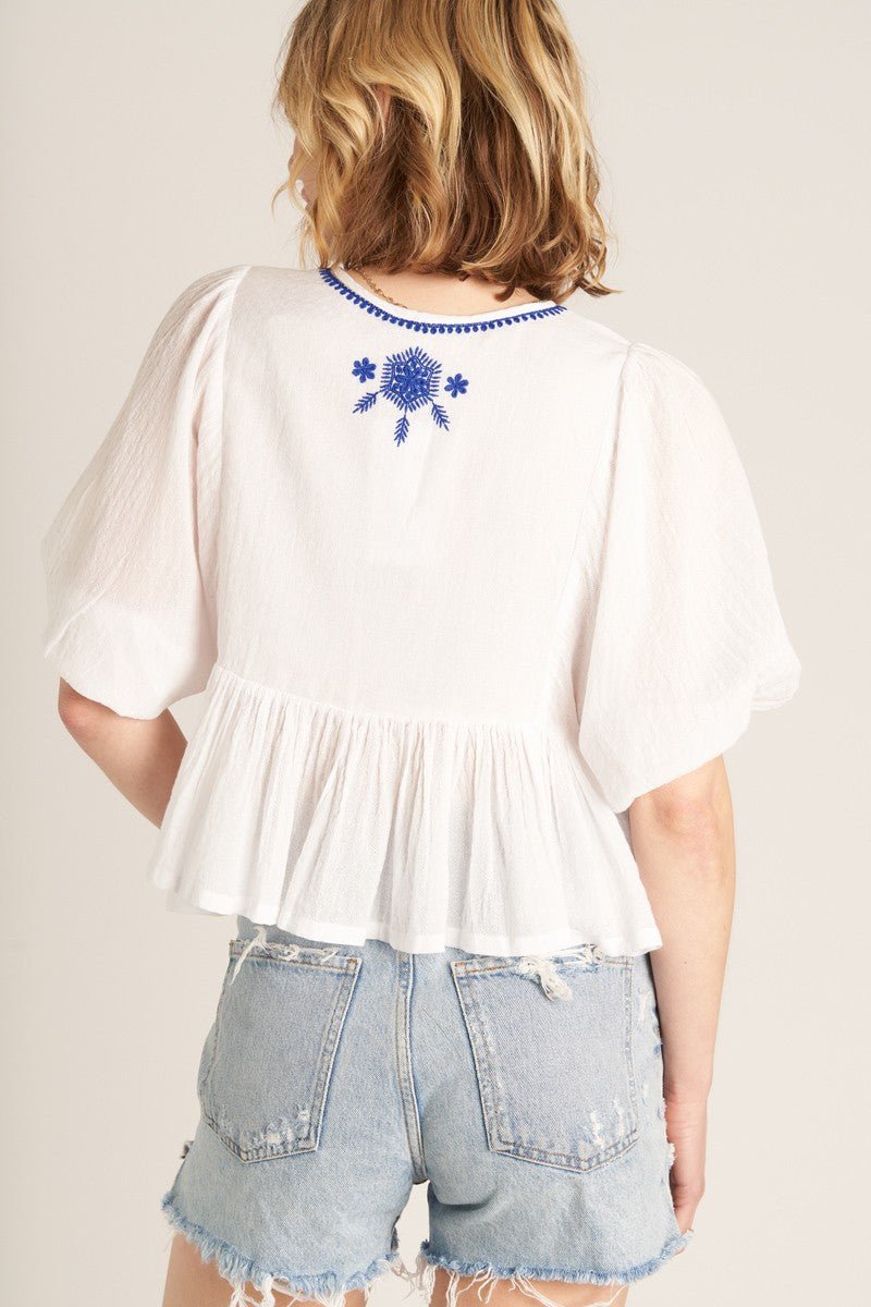 Embroidered Boho Top - Polkadots & Moonbeams LAPolkadots & MoonbeamsSEmbroidered Boho Top