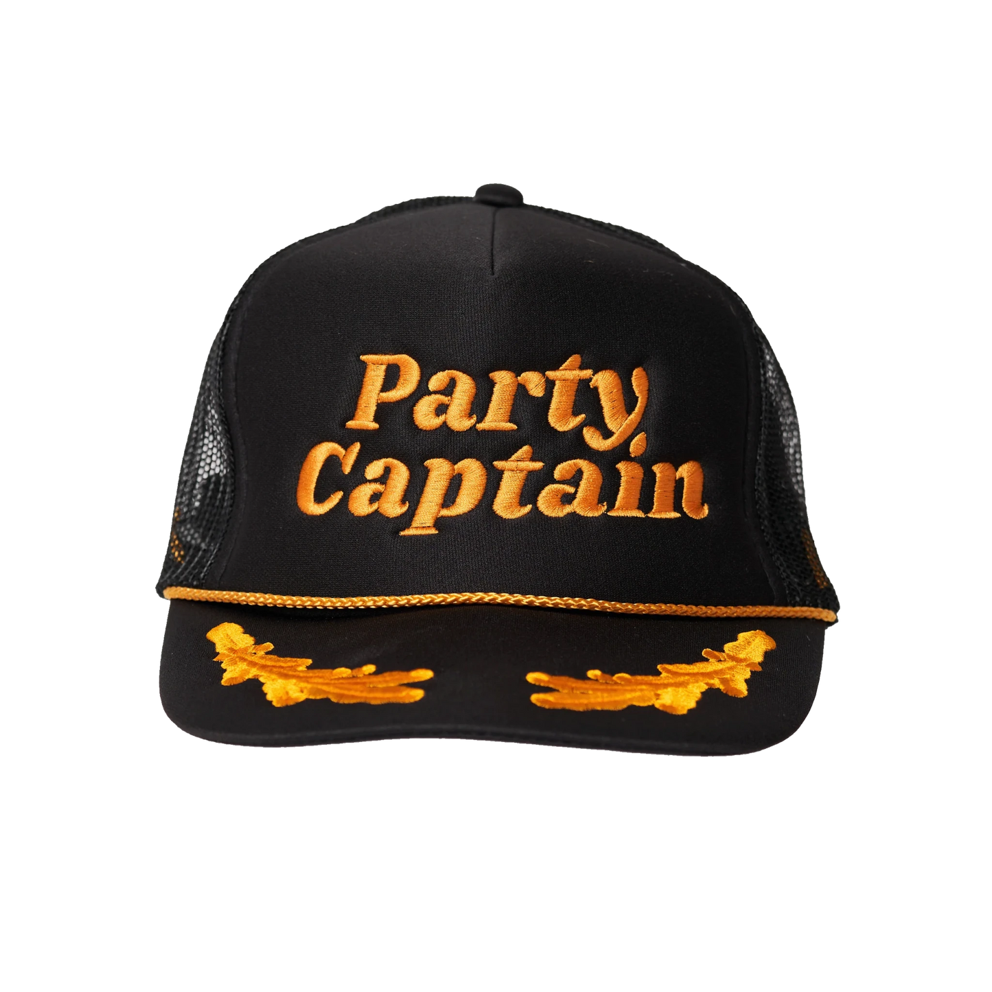 Embroidered Trucker Hats - Polkadots & Moonbeams LALocal BeachBlackPARTY CAPTAINEmbroidered Trucker Hats